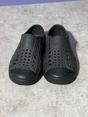 Native Men's Black Perforated Slip-On Loafers